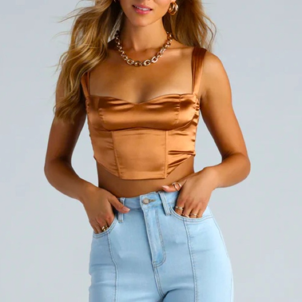 Windsor Satin Corset Top, NWTS, Size S.